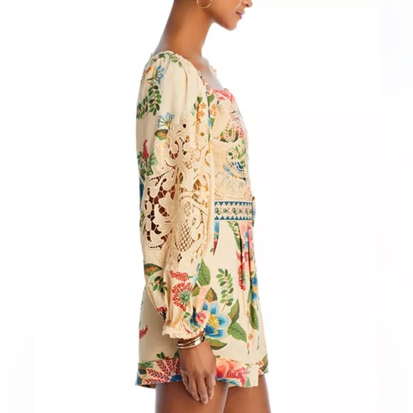 Farm Rio Delicate Sand Belted Romper - Picture 3 of 7